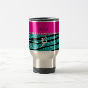Mug De Voyage Nom gymnaste turquoise parties scintillant zèbre r