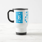 Mug De Voyage Nom initial personnalisé bleu (Gauche)