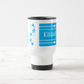 Mug De Voyage Nom initial personnalisé bleu (Centre)