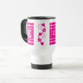 Mug De Voyage Nom initial personnalisé rose (Devant gauche)