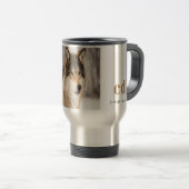 Mug De Voyage Nom monogramme de la tête de loup (Devant droit)
