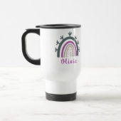 Mug De Voyage Nom personnalisé avec joli arc-en-ciel Boho (Gauche)