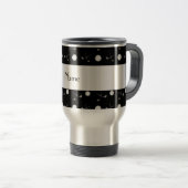 Mug De Voyage Nom personnalisé Boules de golf noires (Devant droit)