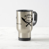 Mug De Voyage Nom personnalisé Coups de logo Chef (Devant droit)