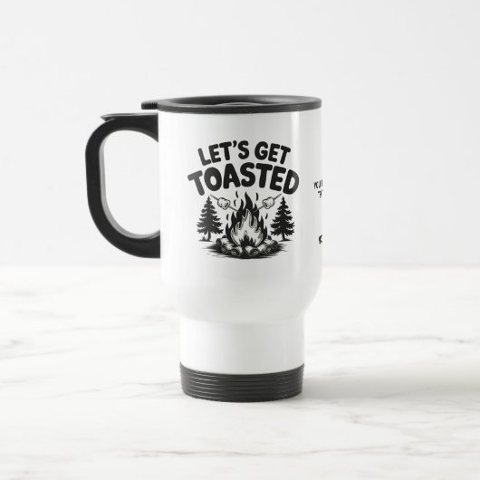 Mug De Voyage Nom personnalisé et camping avec texte (Gauche)