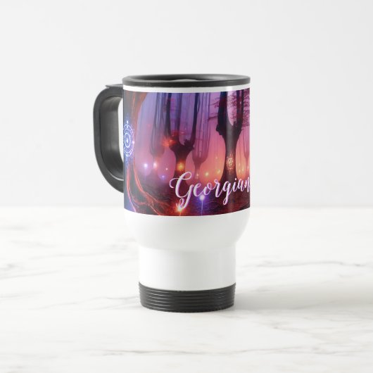 Mug De Voyage Nom personnalisé Forêt de Whimsigoth enchantée aut (Devant gauche)