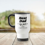 Mug De Voyage Nom personnalisé Meilleur papa Par Par Cool Rétro<br><div class="desc">Score un cadeau trou en un pour papa avec cette tasse de voyage de nom personnalisé ! Design cool rétro pour le meilleur papa par. Swing en style sur le parcours!</div>