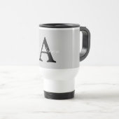 Mug De Voyage Nom personnalisé Monogram Arrière - plan argent (Devant droit)