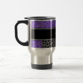 Mug De Voyage Nom personnalisé parties scintillant violet léopar (Gauche)