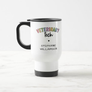 Mug De Voyage Nom personnalisé Vétérinaire   Technicien vétérina