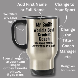 Mug De Voyage Nom, Worlds Best Cricket Coach