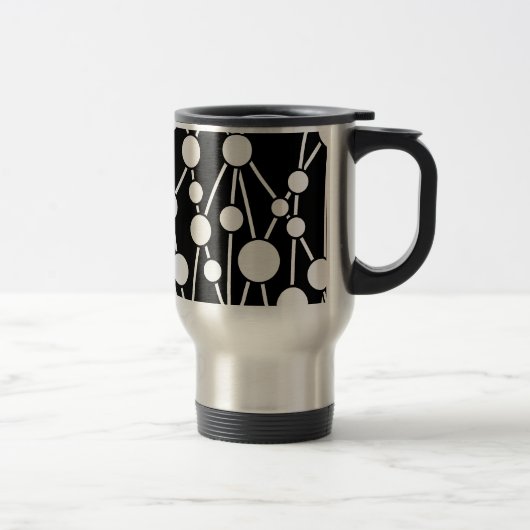 Mug De Voyage Nombreuses routes II Noir et Blanc (Droit)