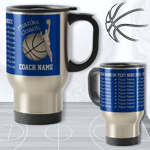 Mug De Voyage Noms des joueurs Basketball Coach Cadeaux PERSONNA