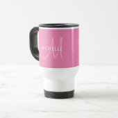 Mug De Voyage Noms Premier Monogramme rose blanc Modèle personna (Devant gauche)