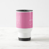Mug De Voyage Noms Premier Monogramme rose blanc Modèle personna (Centre)