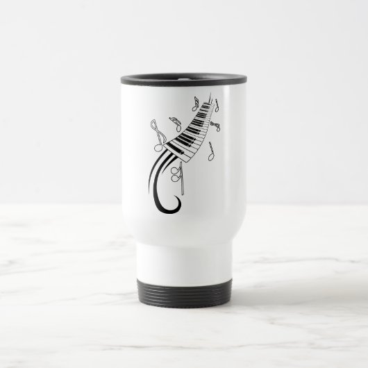 Mug De Voyage Notes de piano et de musique (Centre)