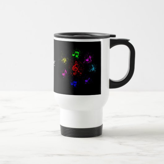 Mug De Voyage Notes musicales lumineuses avec éclaboussures de p (Droite)