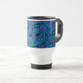 Mug De Voyage Notes musicales Tourbillonnant Motif musical bleu  (Devant droit)