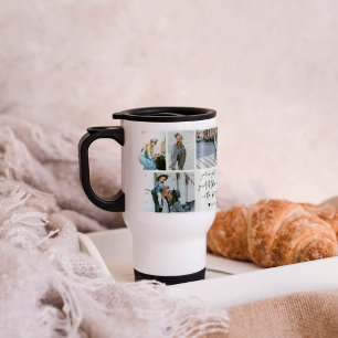 Mug De Voyage Nous vous aimons maman   Collage moderne de 6 phot
