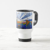 Mug De Voyage NYC psychédélique : vue large Skyline ESB (Devant droit)