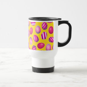 Mug De Voyage Oeufs de pâques jaune et motif de rose