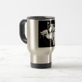 Mug De Voyage Oeuvre de Loup noir et blanc (Devant gauche)