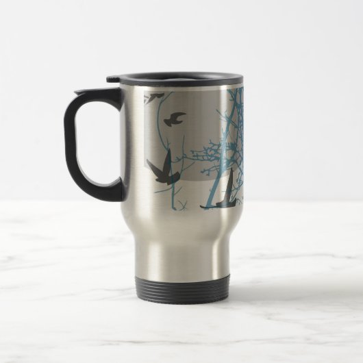 Mug De Voyage oiseau à silhouette (Gauche)