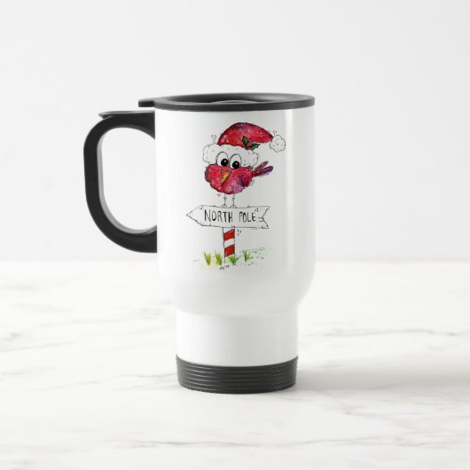 Mug De Voyage Oiseau de Noël blanc (Gauche)