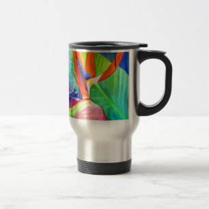 Mug De Voyage Oiseau du Paradis Strelitzia fleur art tropical
