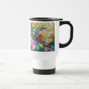 Mug De Voyage Oiseau Fantastique à Tête de Lavande et Poitrine O