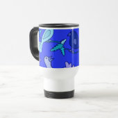 Mug De Voyage Oiseaux bleus (Devant gauche)