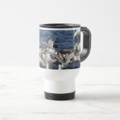 Mug De Voyage Oiseaux de mer côtiers frénésie d'alimentation Océ (Devant droit)