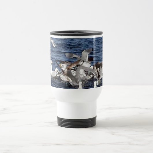 Mug De Voyage Oiseaux de mer côtiers frénésie d'alimentation Océ (Centre)