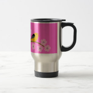 Mug De Voyage Oiseaux et fleurs de cerisier de ressort