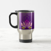 Mug De Voyage Om Lotus Pose de Yoga Fleur sur Gradient Violet (Gauche)