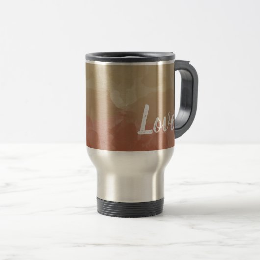 Mug De Voyage Ombre Brown et Tan Love Graceful Gradient (Devant droit)