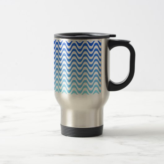 Mug De Voyage Ondes bleues dégradantes (Droit)