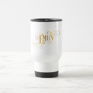 Mug De Voyage Or tourbillonnant personnalisé d'Emily de