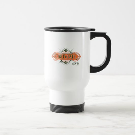 Mug De Voyage Orange Art Déco Obliviate Spell Graphisme (Droite)