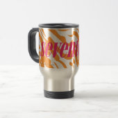 Mug De Voyage Orange de zèbre (Devant gauche)
