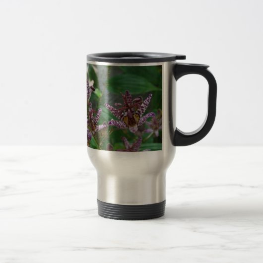 Mug De Voyage Orchidée blanche rayée violette rose comme lys de (Droit)