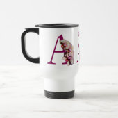 Mug De Voyage Orchidée Élégante Monogramme Initiale A Votre Nom (Gauche)
