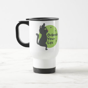 Mug De Voyage Organisez votre vie Kawaii chat noir pratiquer le 