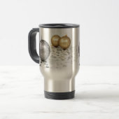 Mug De Voyage Ornements et étoiles de Noël or et argent (Devant gauche)