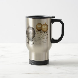 Mug De Voyage Ornements et étoiles de Noël or et argent