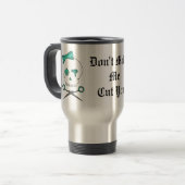 Mug De Voyage Os croisés de crâne et de ciseaux de coiffeur - (Devant gauche)