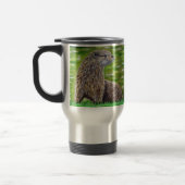 Mug De Voyage Otter sur une peinture de rive d'une rivière (Gauche)
