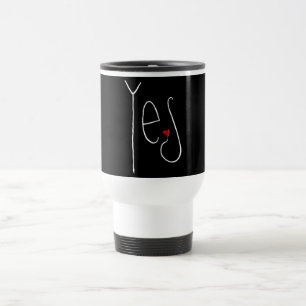 Mug De Voyage Oui Coeur blanc Voyage Mug