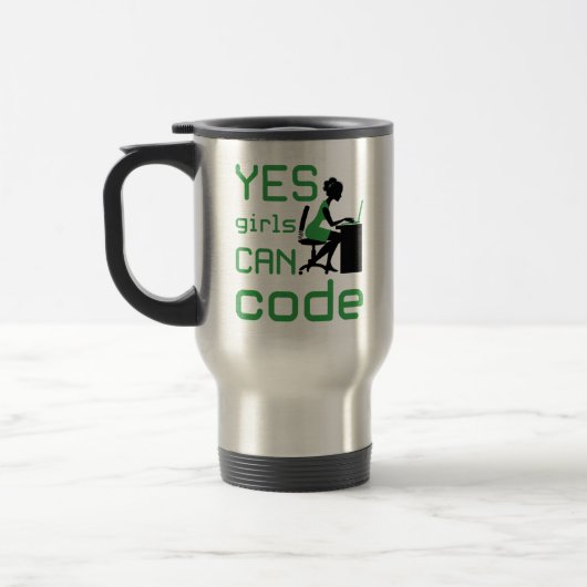 Mug De Voyage Oui Les Filles Peuvent Coder Une Programmatrice Fe (Gauche)