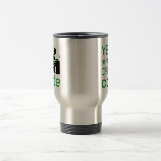 Mug De Voyage Oui Les Filles Peuvent Coder Une Programmatrice Fe (Centre)
